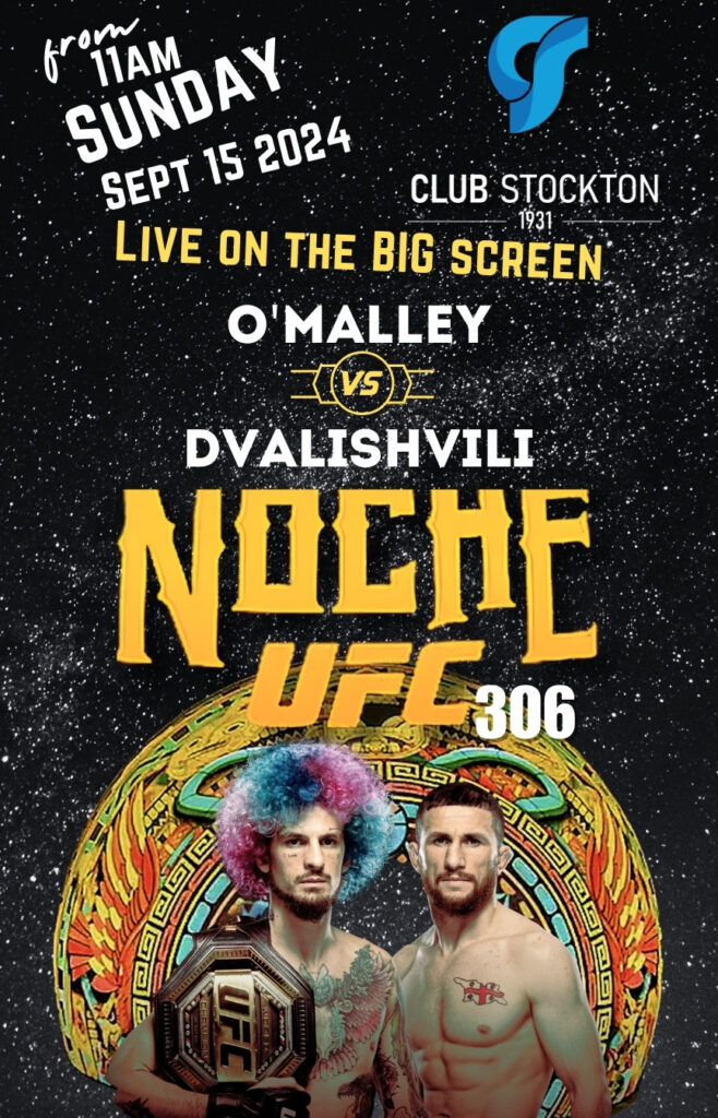 UFC 306 live on the BIG screen at Club Stockton